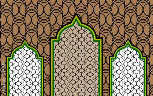 Arabic Premium Pattern Design with Vector. Two color Arabic Pattern Vector Design with Door.