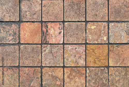 Wallpaper Mural Unique natural stone marble tiles wall texture in mix of brown, orange, and red color with random abstract veins. Honed and rough outdoor marble tiles wall seamless background. Torontodigital.ca