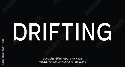 Drifting, Futuristic abstract modern techno font, abstract geometric sci fi bold display letter set, Future clean modern monospaced typeface
