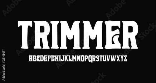 Trimmer, Futuristic abstract modern techno font, abstract geometric sci fi bold display letter set, Future clean modern monospaced typeface
