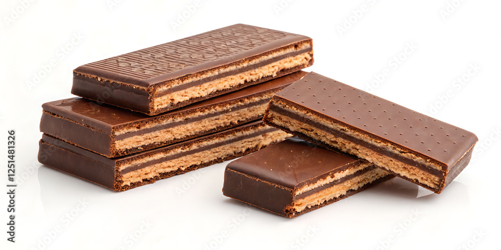 Stack of Chocolate Wafers Against White Background
Stack of Chocolate Wafers Against White Background