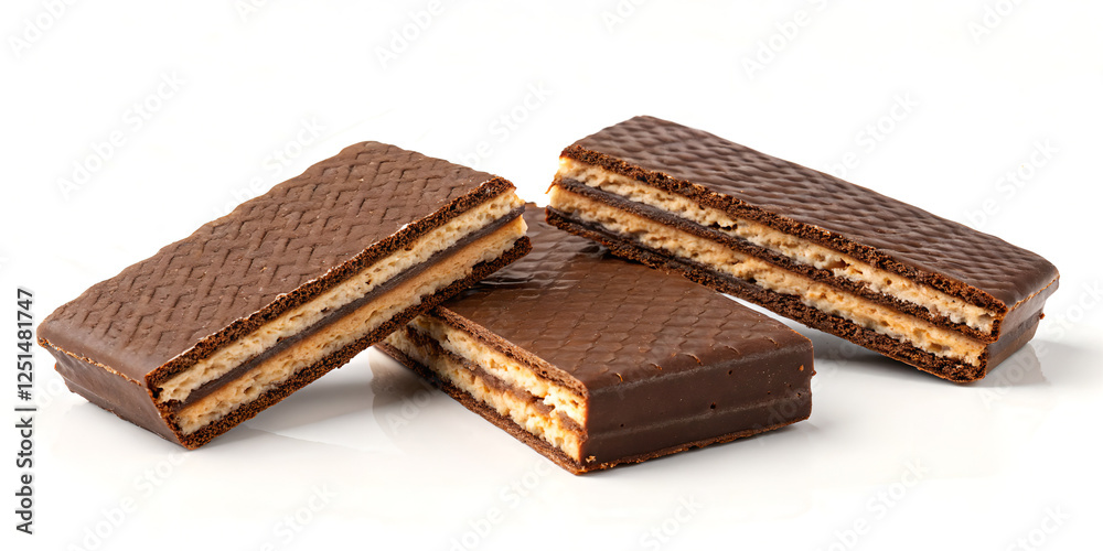 Stack of Chocolate Wafers Against White Background
Stack of Chocolate Wafers Against White Background