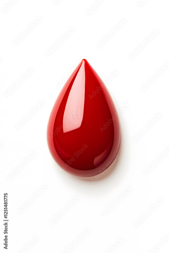 Realistic 3d red blood drop isolated on white background Realistic 3d red blood drop isolated on white background