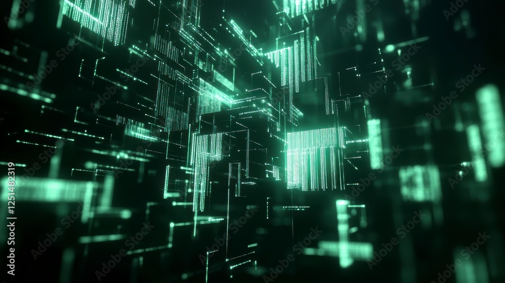 Naklejka premium Futuristic digital binary code background with a technology and data theme