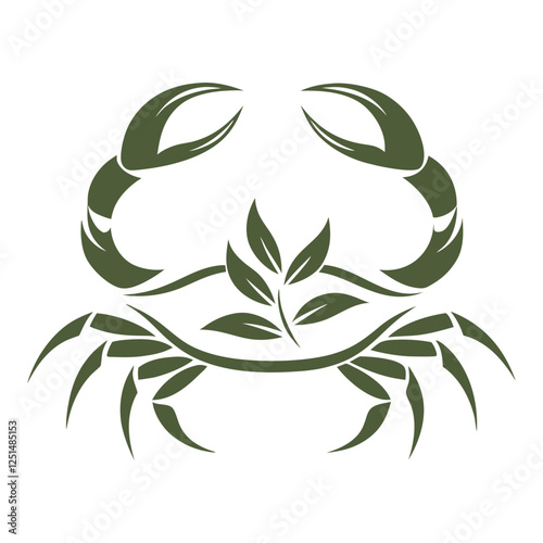 a crab with claws shaped as leaves