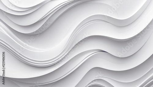 Abstract White Waves With Subtle Texture and Layered Patterns as Background