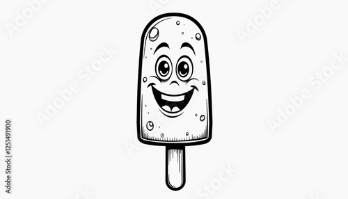 Smiling cartoon ice pop character