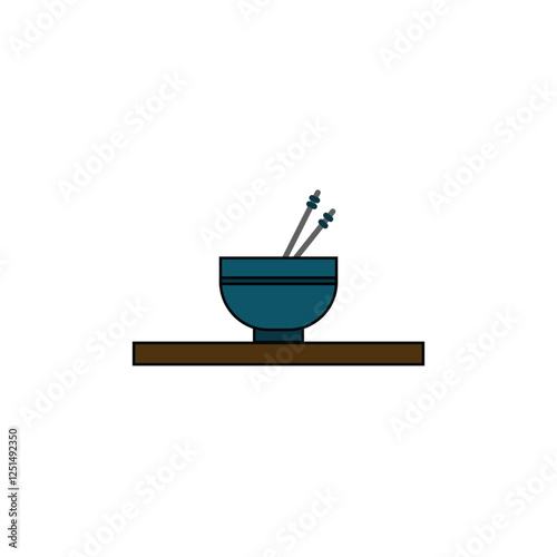 blue bowl vector type icon