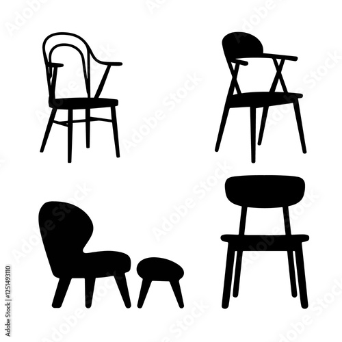 set of chairs silhouettes