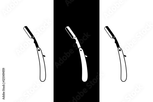 Simple barber razor blade icon vector illustration.