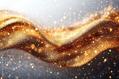 Luxurious Gold Glitter Background with Sparkling Bokeh