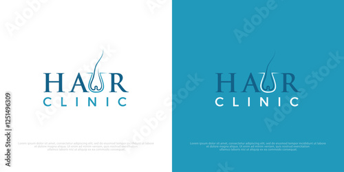 Hair care, clinic logo. Hair treatments icon and logo vector.