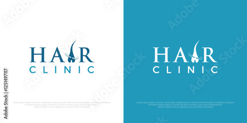 Hair care, clinic logo. Hair treatments icon and logo vector.
