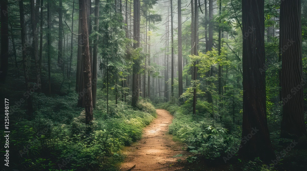 Obraz premium adventure trail through dense jungle