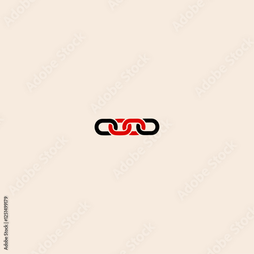 Metal chain parts icon flat vector design. 