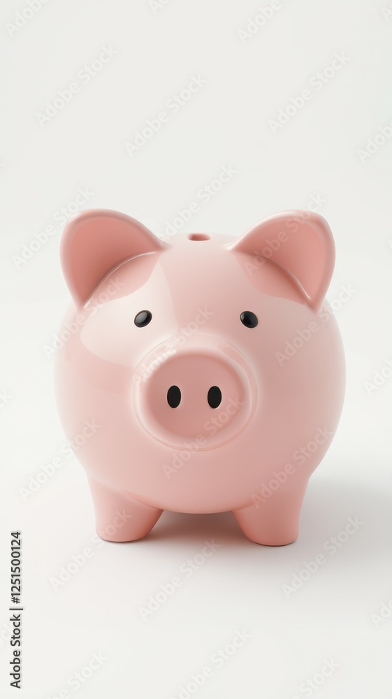 Piggy bank sitting on a clean surface, symbolizing savings and financial planning for future goals and expenses