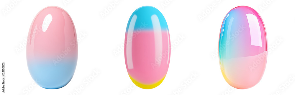 Easter Eggs with Unique Patterns Isolated on transparent background Easter Eggs with Unique Patterns Isolated on transparent background