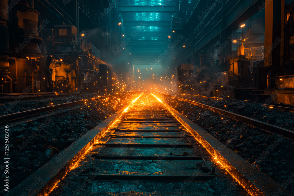 Fototapeta premium railway in the night