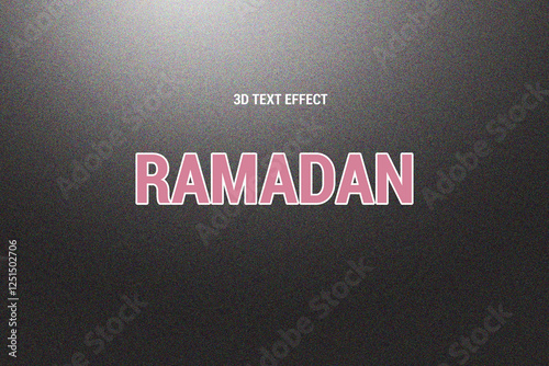 3D ramadan kareem text effect template