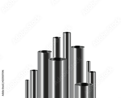 SS holo pipe, Pipe vector, Plumbing pipe.