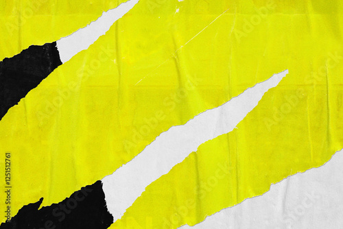 Old blank yellow black white grunge posters backgrounds with creased crumpled paper backdrop surface placard empty space for text