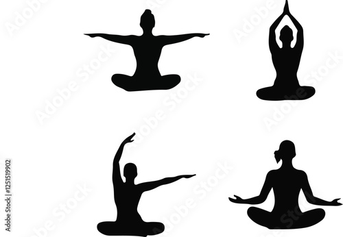 yoga silhouette vector