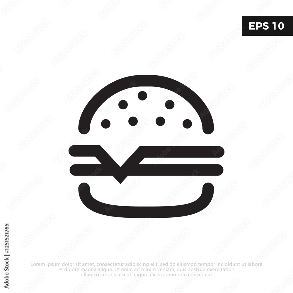 Simple Burger Icon, food icon Vector Illustration Logo Template Simple Burger Icon, food icon Vector Illustration Logo Template