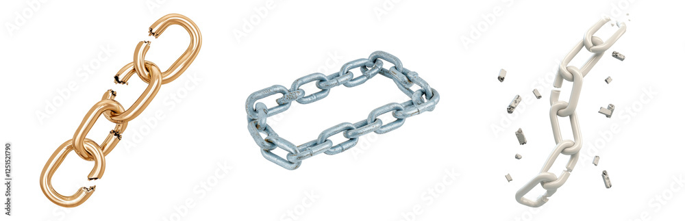 Links of Chains in Different Styles Isolated on transparent background Links of Chains in Different Styles Isolated on transparent background