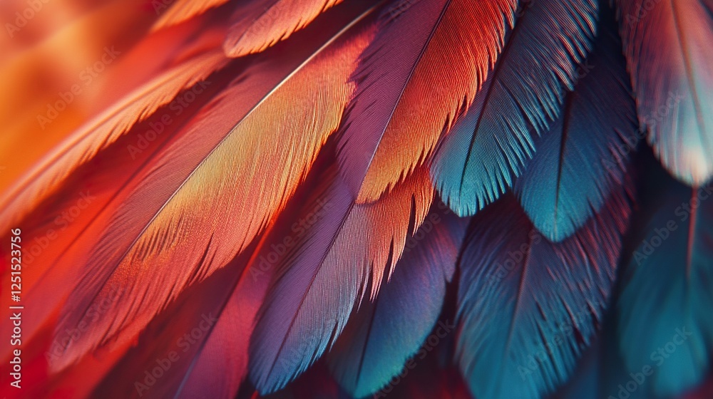 Obraz premium Colorful Bird Feather Close-Up 