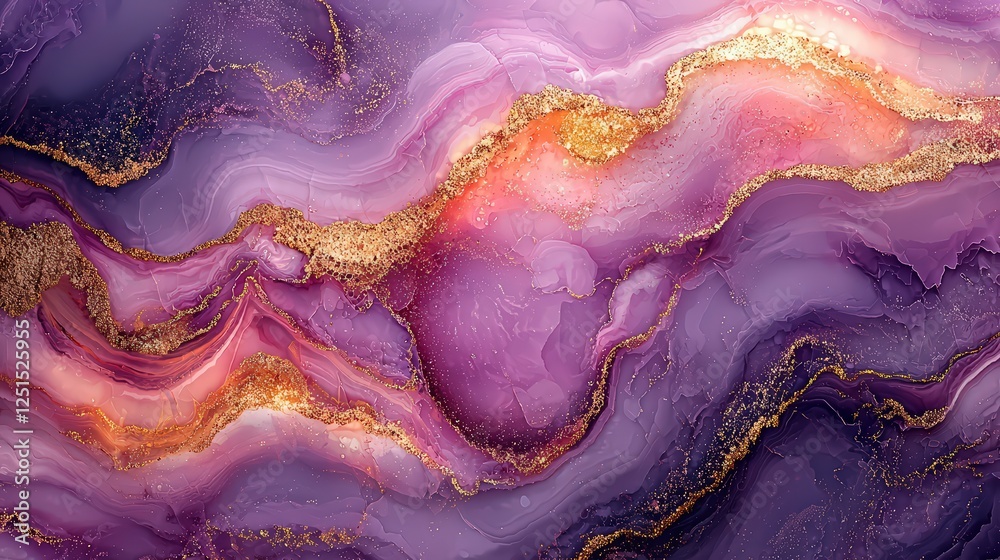 Naklejka premium Fluid Marble Texture with Shades of Pink and Lavender for Soft Artistic Design Concepts