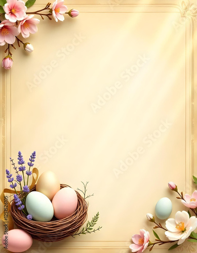 Spring Easter Background Wallpaper Minimalistic v3