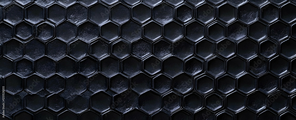 Black abstract background with a hexagonal pattern Black abstract background with a hexagonal pattern