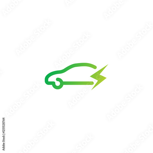 EV car icon,  electric vehicle charger logo icon. Hybrid EV car station eco sign.