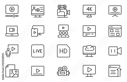 Blogging line icons set. Post, social media, community, content, website, sharing, create, opinion. Business concept. Web vector infographic in outline icon style.