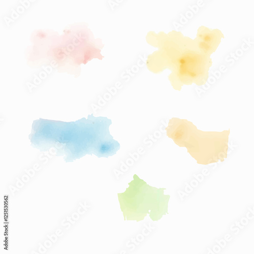 watercolor colorful spots isolate in vector