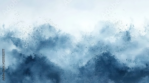 Hazy Watercolor Splash in Shades of Blue and Gray for Ethereal Abstract Design Concepts photo