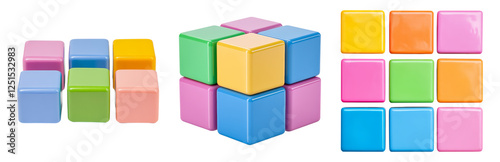 Block Toys for Creative Play Experiences Isolated on transparent background