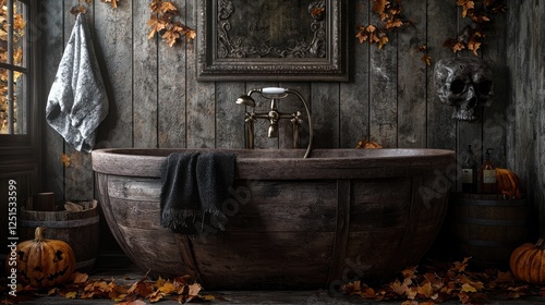 Spooky Autumn Bath: A Rustic Halloween Tub