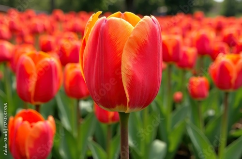 Background red tulips. Tulip Day. Day March 8.