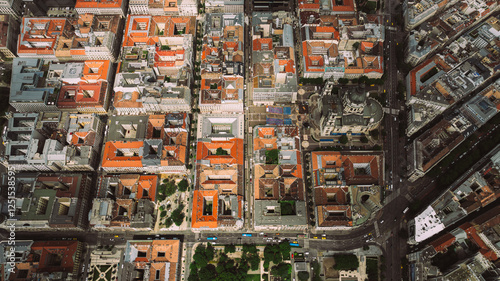 Establishing Aerial view of Budapest Cityscape - Hungary Capital Skyline at daytime