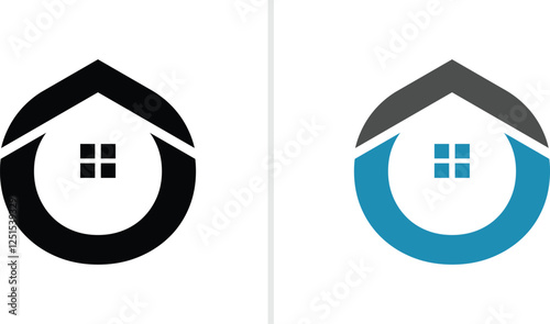 letter o home logo, letter o home icon, letter o, vector file