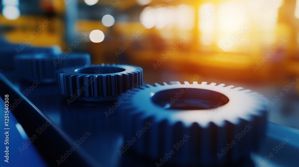 Factory conveyor gears, industrial automation, machinery background, production line Factory conveyor gears, industrial automation, machinery background, production line