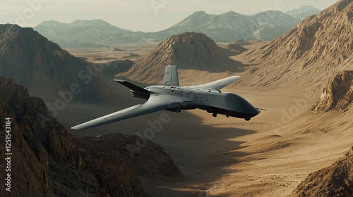BAE Taranis Stealth Drone: Desert Mountain Flight
