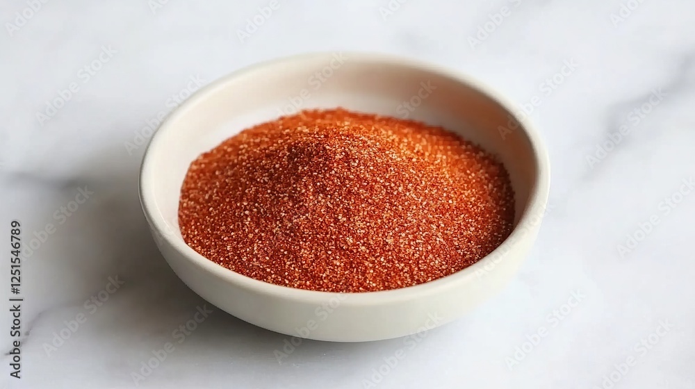Red spice seasoning in bowl on marble Red spice seasoning in bowl on marble