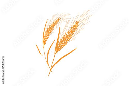 Simple wheat logo, wheat icon vector on white background.