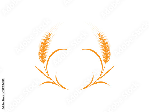 Simple wheat logo, wheat icon vector on white background.