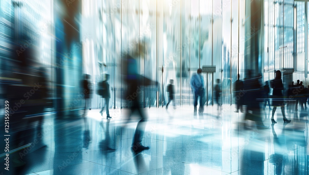Blurred group of busy business people Blurred group of busy business people