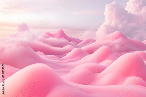 Soft Pink Dreamlike Cloudscape