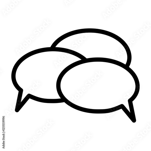 Group Chat Vector Line Icon Design