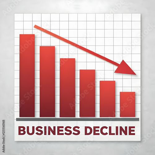 A Business Graph showing the Negative grow of business